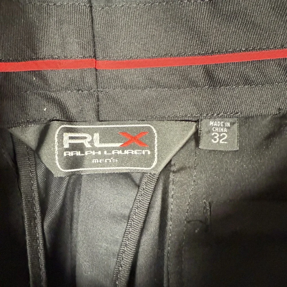 RLX Ralph Lauren Pants Mens 32x31 Black Ankle Zip‎ Golf Chino Straight Fit Logo